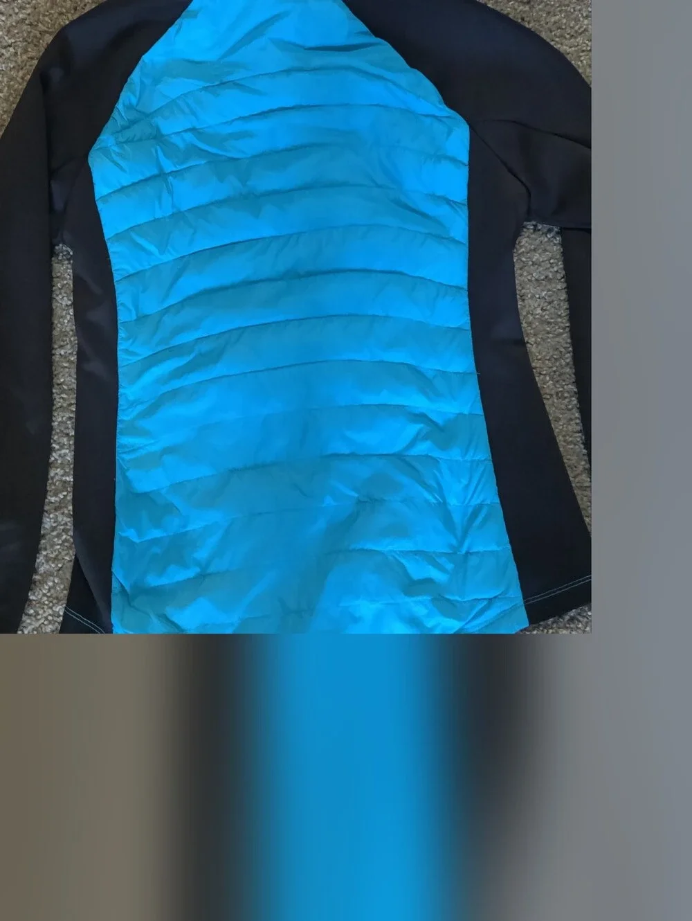 Women's Blue and Black Quilted Puffer Jacket - Picture 4 of 6